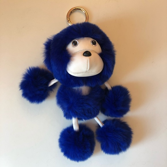 Blue fur monkey keychain - Picture 1 of 4